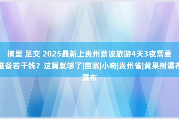 楠里 足交 2025最新上贵州荔波旅游4天3夜需要准备若干钱？这篇就够了|苗寨|小奇|贵州省|黄果树瀑布