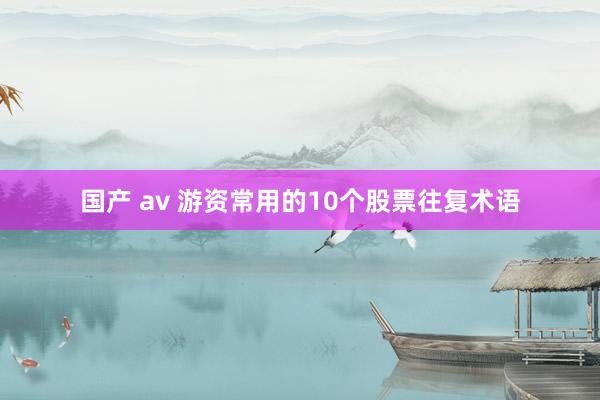 国产 av 游资常用的10个股票往复术语