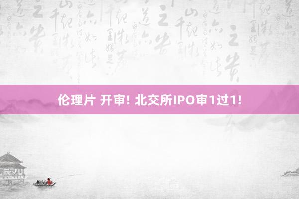 伦理片 开审! 北交所IPO审1过1!