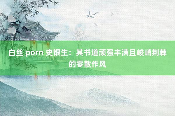 白丝 porn 史银生：其书道顽强丰满且峻峭荆棘的零散作风
